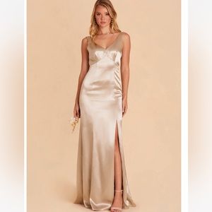 Birdy grey Gloria Satin Dress - neutral champagne dress